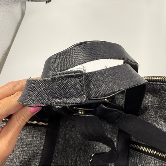 Henri Bendel Jetsetter grey/black Nylon Convertible Backpack/ Crossbody Bag